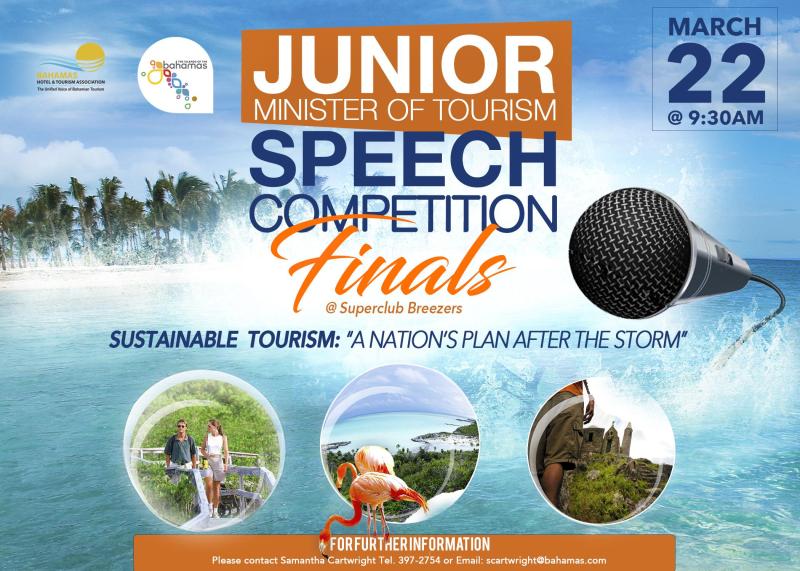 Junior Minister of Tourism speech competition finals poster